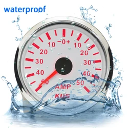 KUS 52mm Marine igła/cyfrowy amperomierz AMP Gauge 12V 24V dla samochodów motocykl ciężarówka łodzi jachtu czerwony/żółty podświetlenie dostępne