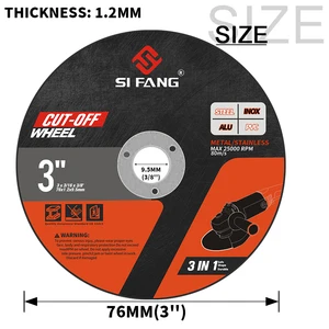 Sifang 3 inch kim loại cắt đĩa Blade Sand Sand Crip Circ 9 Vải đĩa cắt bán hàng chính - №6