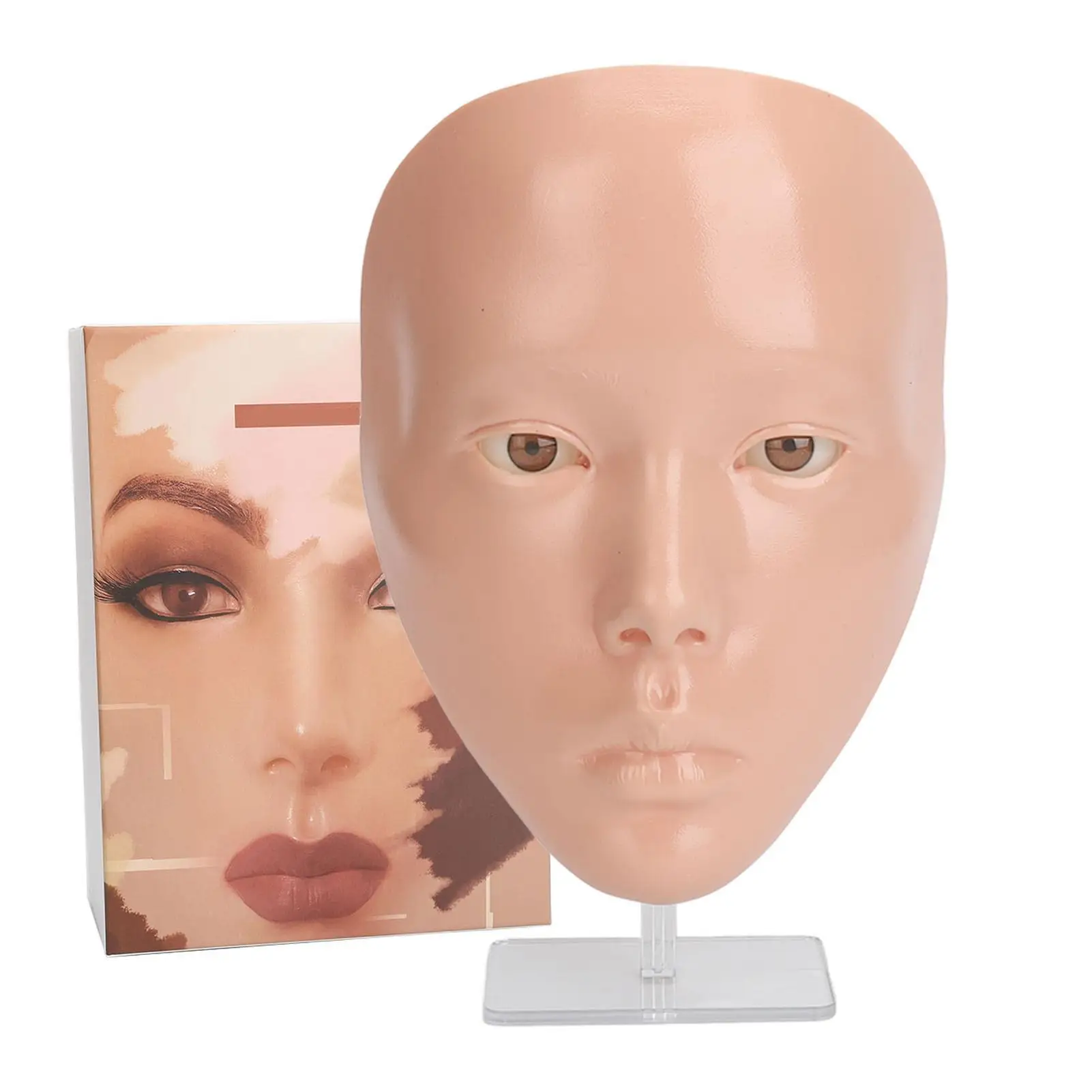 Silicone Makeup Practice Face Mannequin - Reusable, Easy-Clean with Stand for beginners - Multifunctional Tool