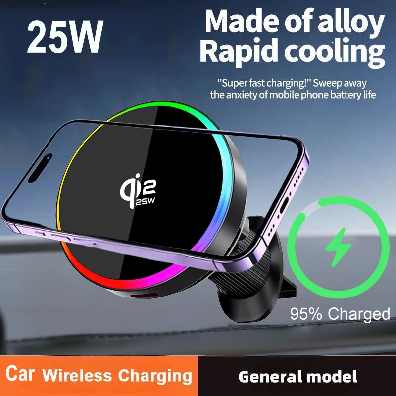 25W Kabelloses Auto-Ladegerät Universelle Schnellladestation Lüftungsschlitz-Handyhalterung für Magsafe iPhone 17 16 15 14 13 Pro Max