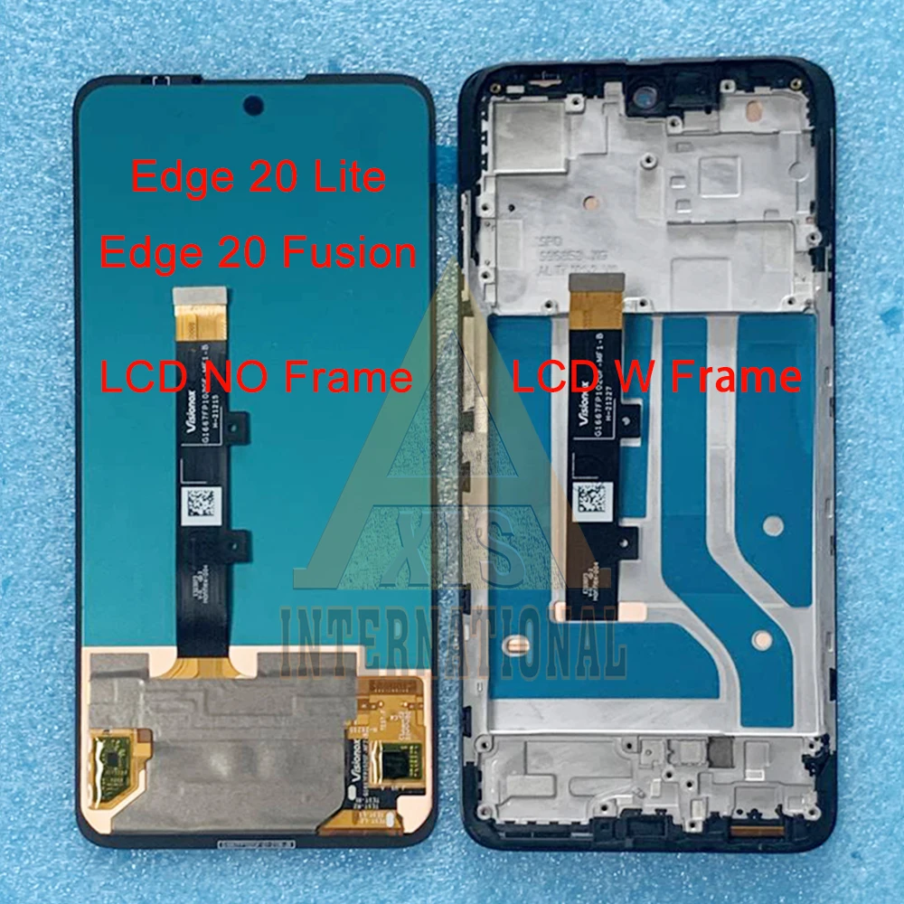 Original Oled 6.7 For Motorola Edge 20 Lite LCD XT2139-1 Display Frame Touch Panel Digitizer For Moto Edge 20 Fusion Screen