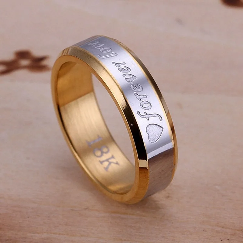 

925 Sterling Silver Free Shipping For Men Love Women Gold Color Heart Ring Jewelry Nice Cute Charm Wedding Fashion Holiday Gift