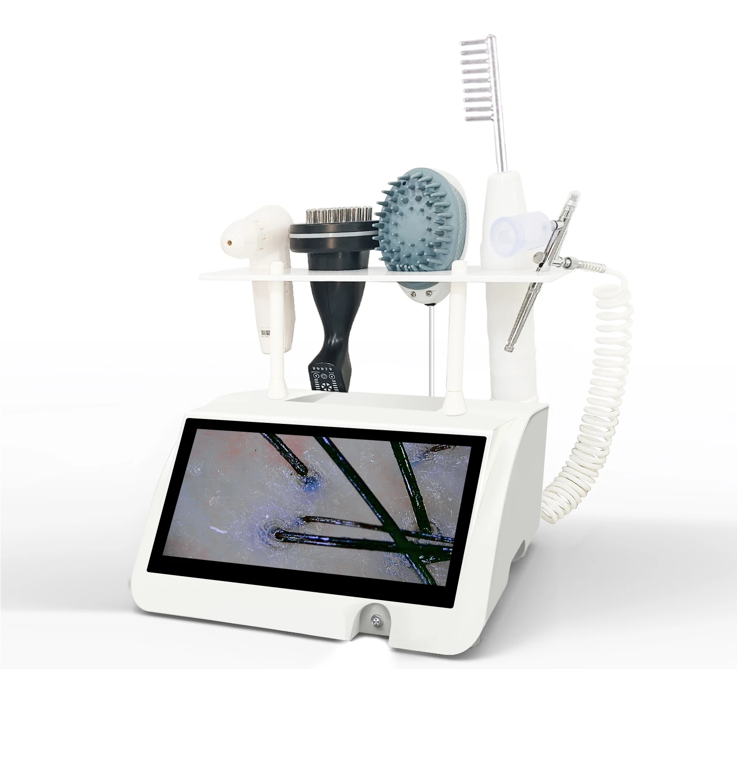 

Многофункциональный прибор для ухода за кожей головы 5 в 1: массажер для волос, инструмент для салонов красоты и парикмахерских, детектор состояния кожи головы