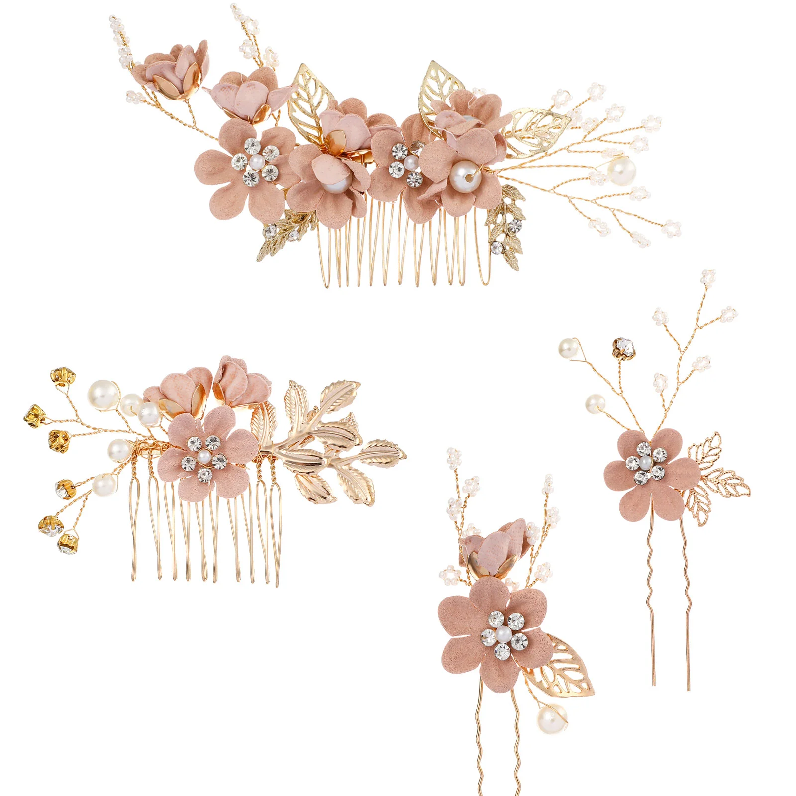 

4 Pcs Hair Comb Set Wedding Accessories Headdress Pins Bride Bridal Headpieces for Flower Baby Decor