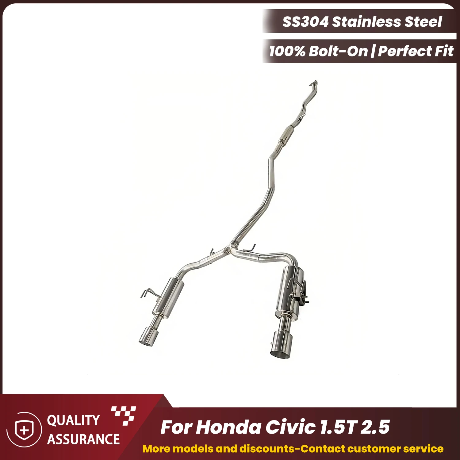 

Агрессивный звук выхлопа с клапаном ECCF, выхлоп Catback для Honda Civic 1.5T 2,5, обновление производительности, простая установка