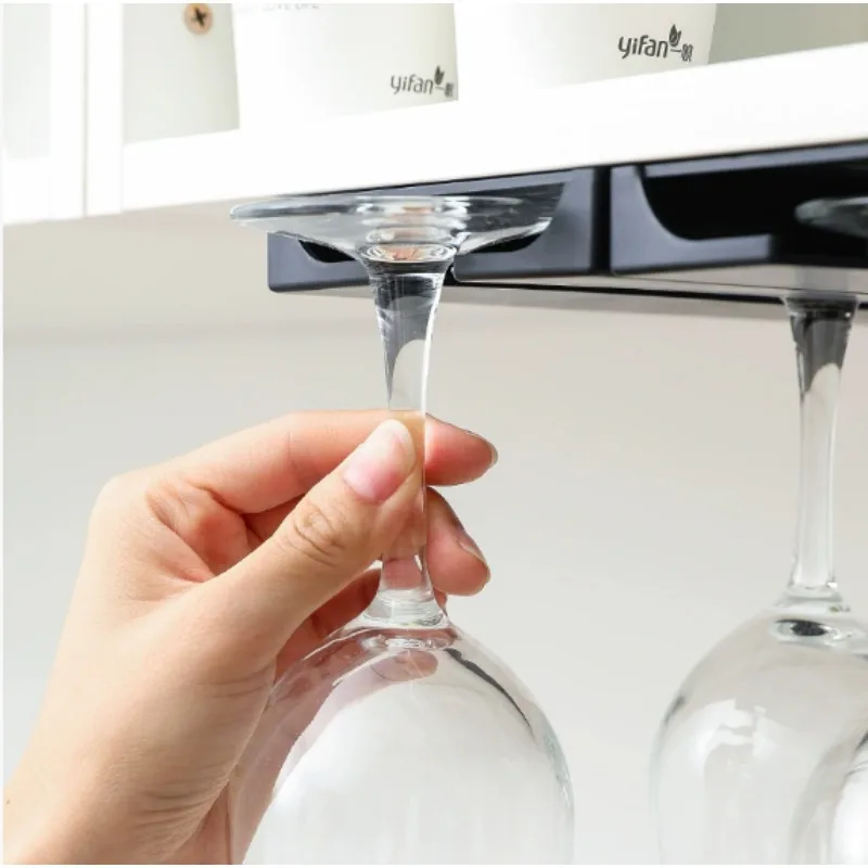 1pcs Wine glass hanging rack  punch-free glass hanger  for wine cabinet upside-down Hanging Rack replacement parts
