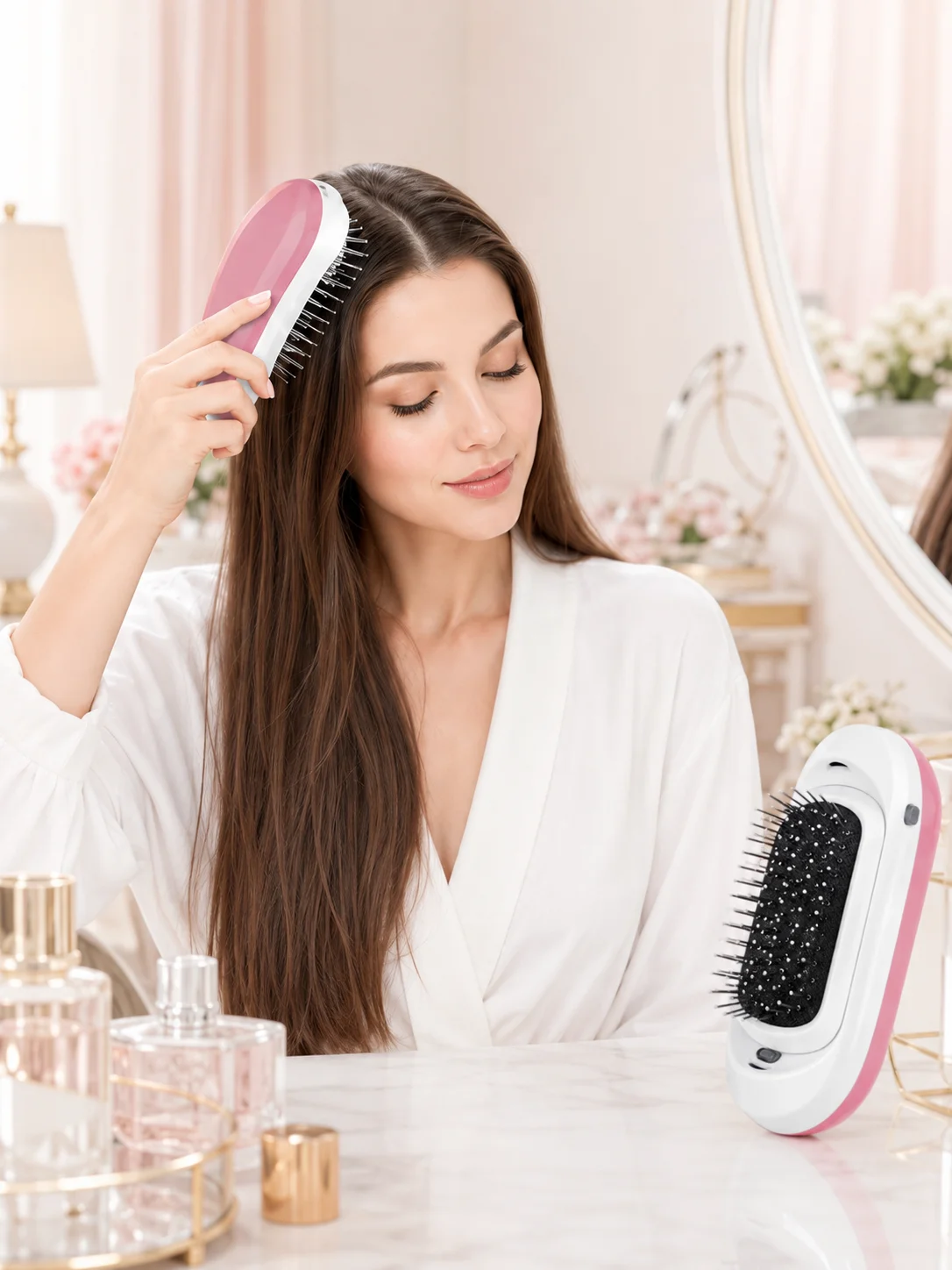 New Version Ionic Hairbrush Detangler Potable Negative Ions Scalp Massage Ionic Hairbrush for Home Travel Styling Accessories