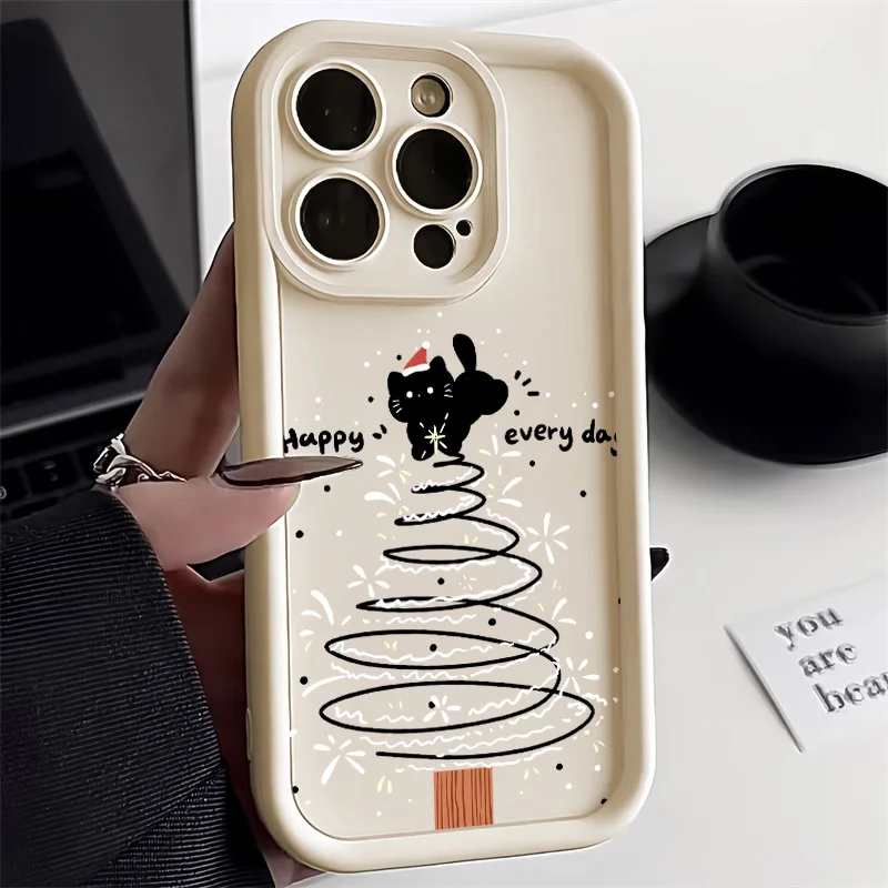 

Christmas Tree Phone Case For iPhone 16 Cover 11Pro 16 14 Plus 14 13 12 15 Pro Max 11Pro 13 Pro Shockproof Silicone Protective