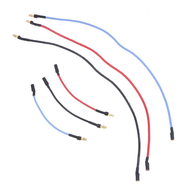 Extend RC Motor Wires! 3Pcs RC Motor/ESC Extension Cable 10CM/25CM With 16AWG Silicone Cable 3.5mm Banana Head
