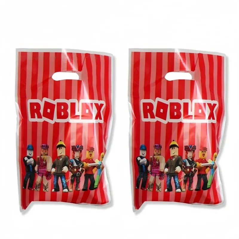Cartoon 20Pcs Roblox Gift Bags Birthday Party Wholesale Eco Plastic Candy Bags Anime Themed Holiday Gift Bag view 6