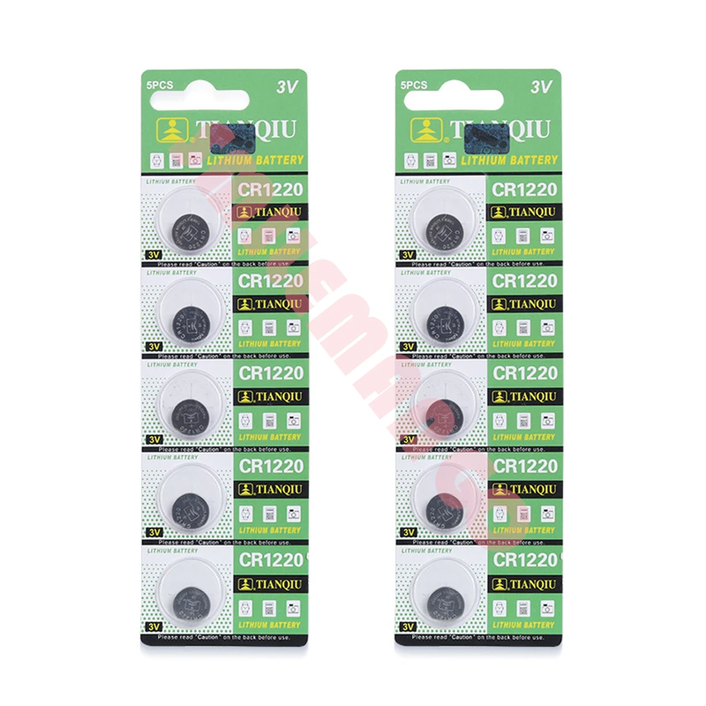 TIANQIU 2-50PCS CR1220 Button Coin Cell Battery For Watch Car Remote Key ECR1220 GPCR1220 5012LC 3V CR 1220 Lithium Batteies