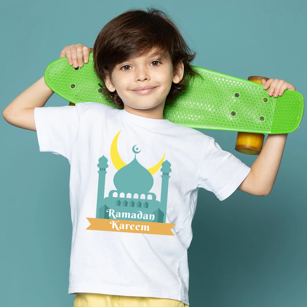 

Ramadan Kareem Print Kids Shirt Girls Boys Clothing Toddler Shirts Child Short Sleeve T-shirt Ramadan Gift Tee Children T-shirts