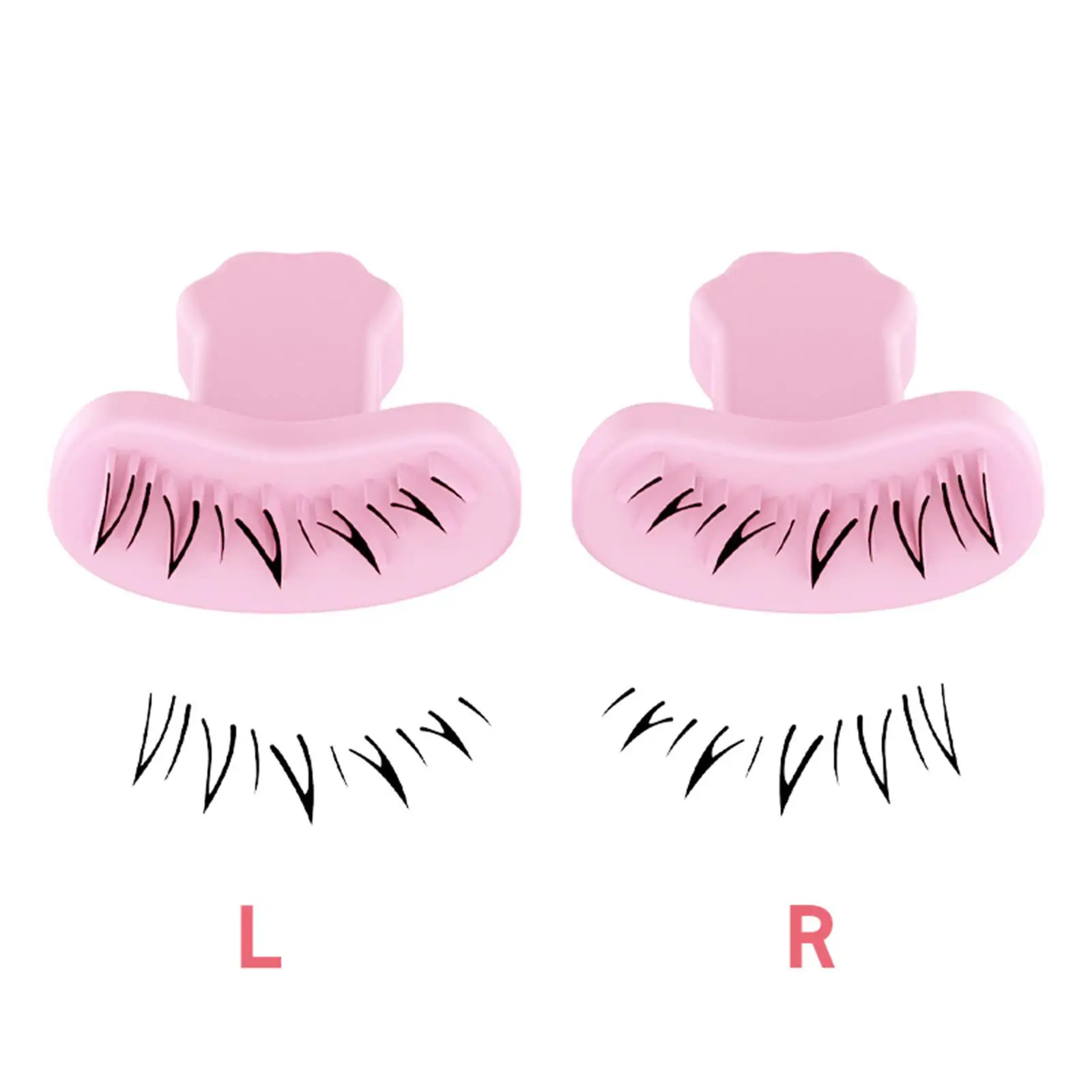 2xunder Eyelash Stamper Lazy DIY Lower Lashes Eyelash Template for Teens Women Pink and right eyes