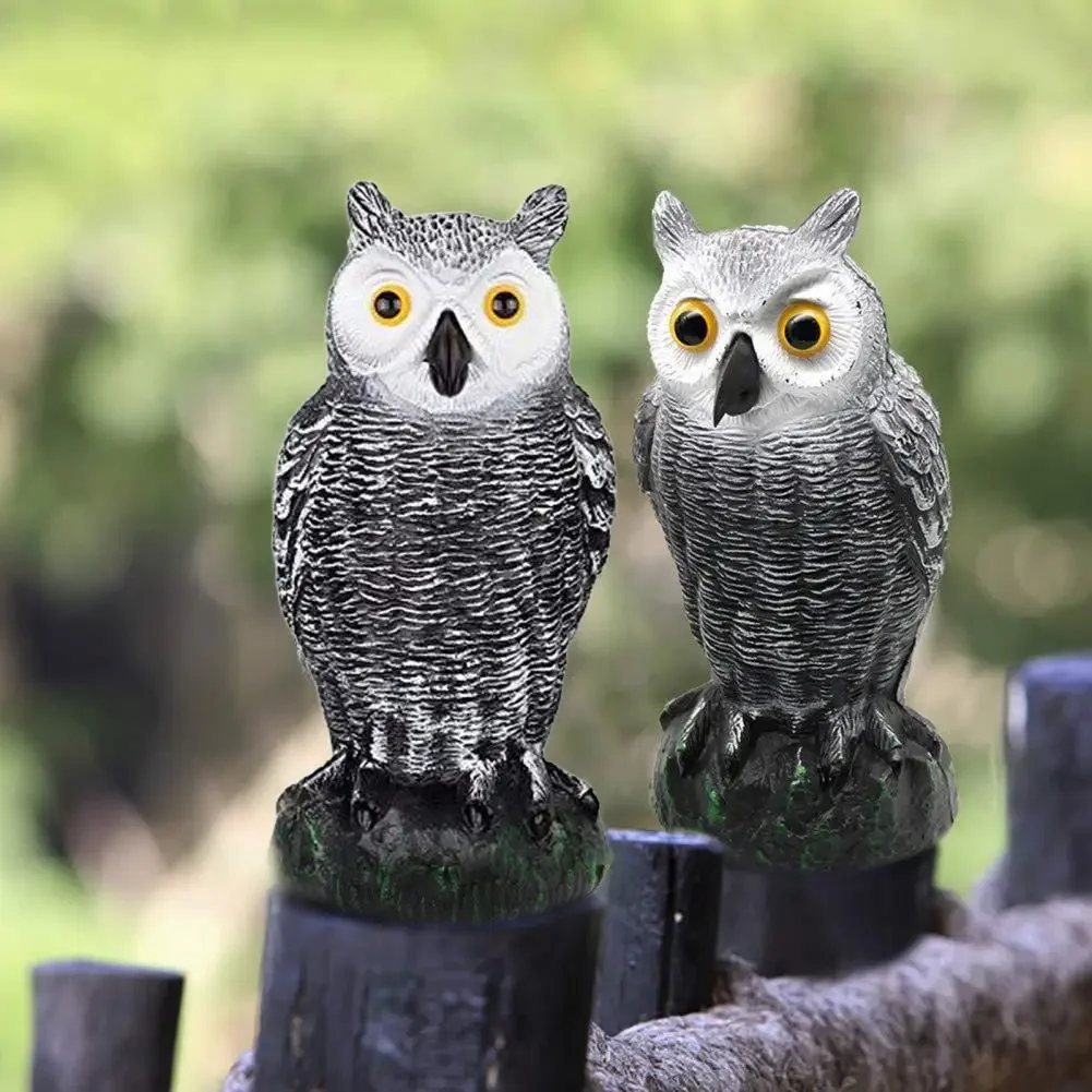 

Plastic Owl Ornament Birds Scarecrow Owl Figure Non-fading Birds Repellent Decorative Ornament Owl Decoy for Patio Protection