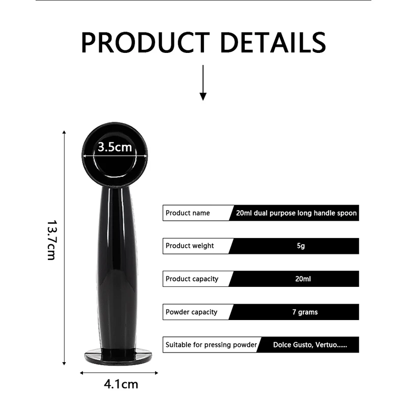 2 In 1 Coffee Spoon 7g Standard Measuring Spoon Dual-use Bean Scoop Powder Press Scoop Coffee Machine Accessories Kitchen Tools
