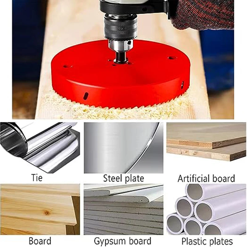 4.9 Inch Hole Saws Bi-Metal HSS Hole Cutter Heavy Duty for Drilling Wood Carpentry Plastic Plywood Ceiling Thin Metal 125mm