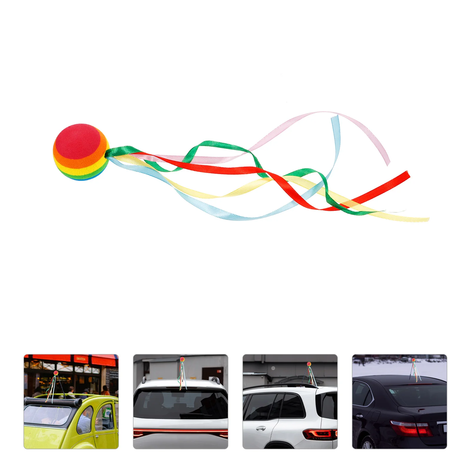 

Car Antenna Decoration Auto Rainbow Ball Mini Automotive Cute Foam Decorative for Vehicle