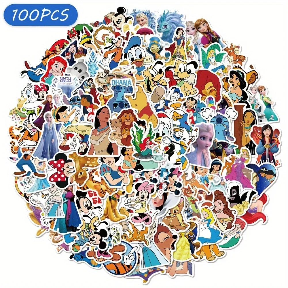 

Princess, Mickey & Pooh Series Stickers 10pcs, Soft Character Prints, Suit for DIY Crafts, Notebook Decor &Tablet Embellishments