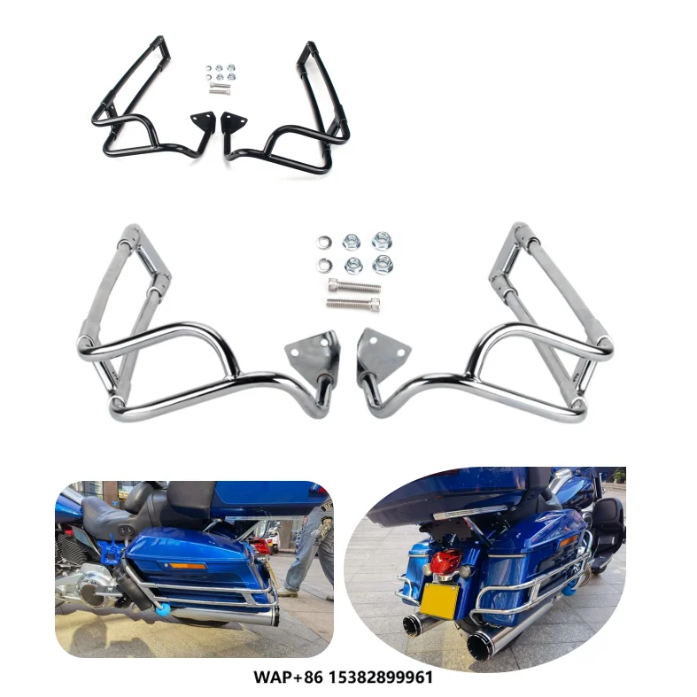 

Motorcycle Saddlebag Guard Aluminum Saddle Bags Rails for Harley Touring Road Glide Electra Glide Street Glide Road King 14-2022