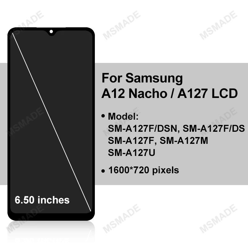 6.5\'\' For Samsung Galaxy A127 Display A127F LCD Touch Digitizer Assembly For Samsung SM-A127F A127M A127U Screen Replace Parts