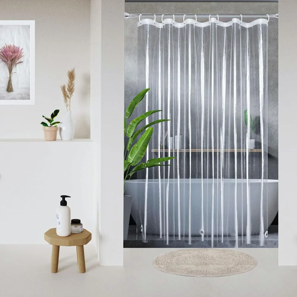 

60 x 72 Clear Shower Curtain Liner with Magnets and Rustproof Grommets, Lightweight, Waterproof, Odor-Free, Suitable for Home