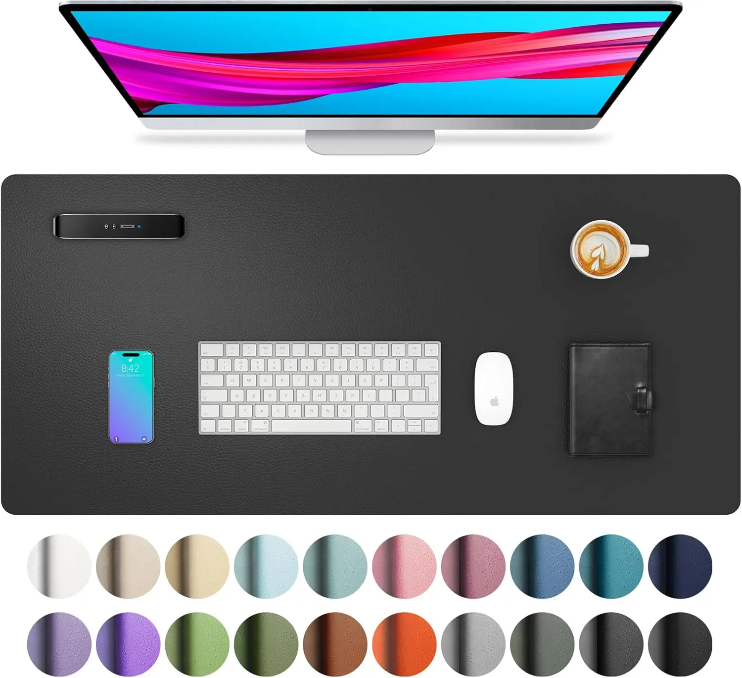 Grand tapis de souris de bureau en PU, imperméable, pour clavier de bureau, de jeu, d'écriture pour la maison