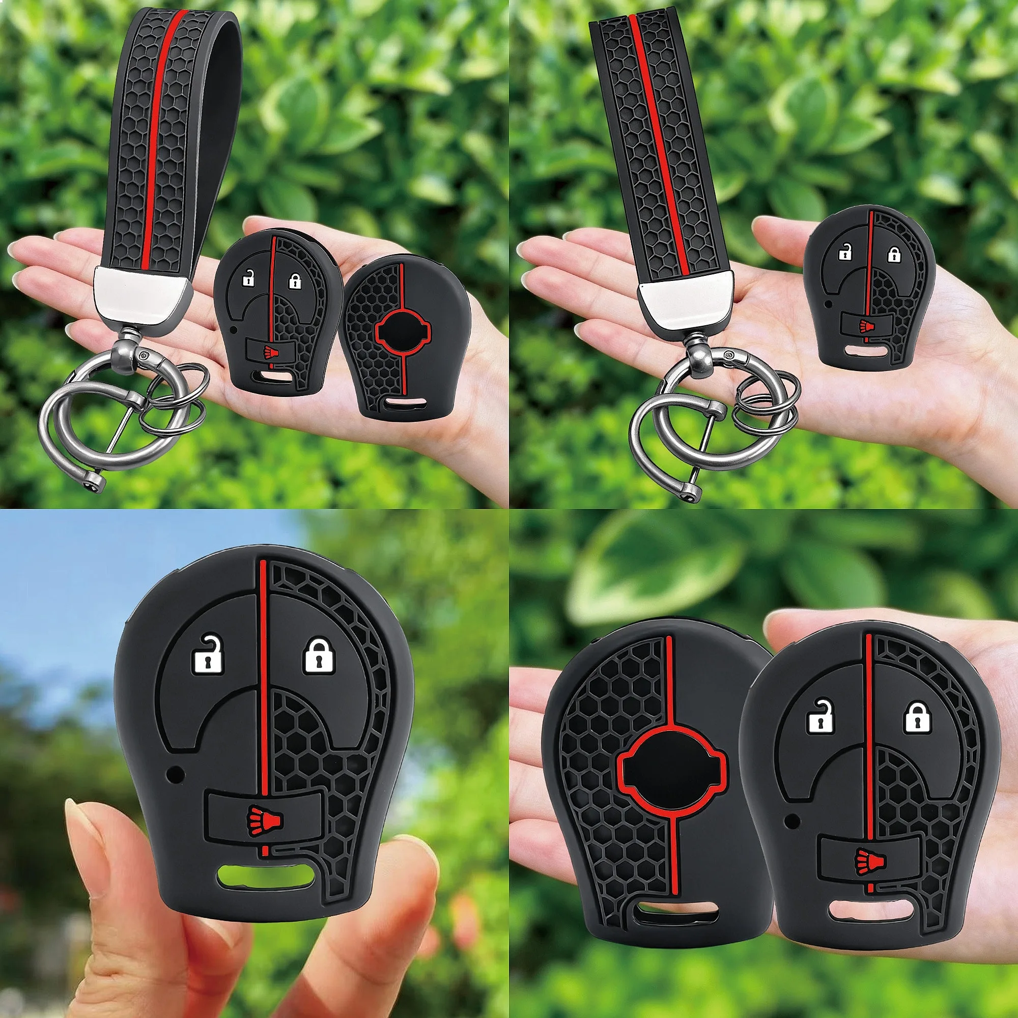 Keychain For NISSAN Juke March Qashqai Sunny Sylphy Tiida X-Trail 3 Buttons Car Key Fob Cover Shell Auto Key Case Protector