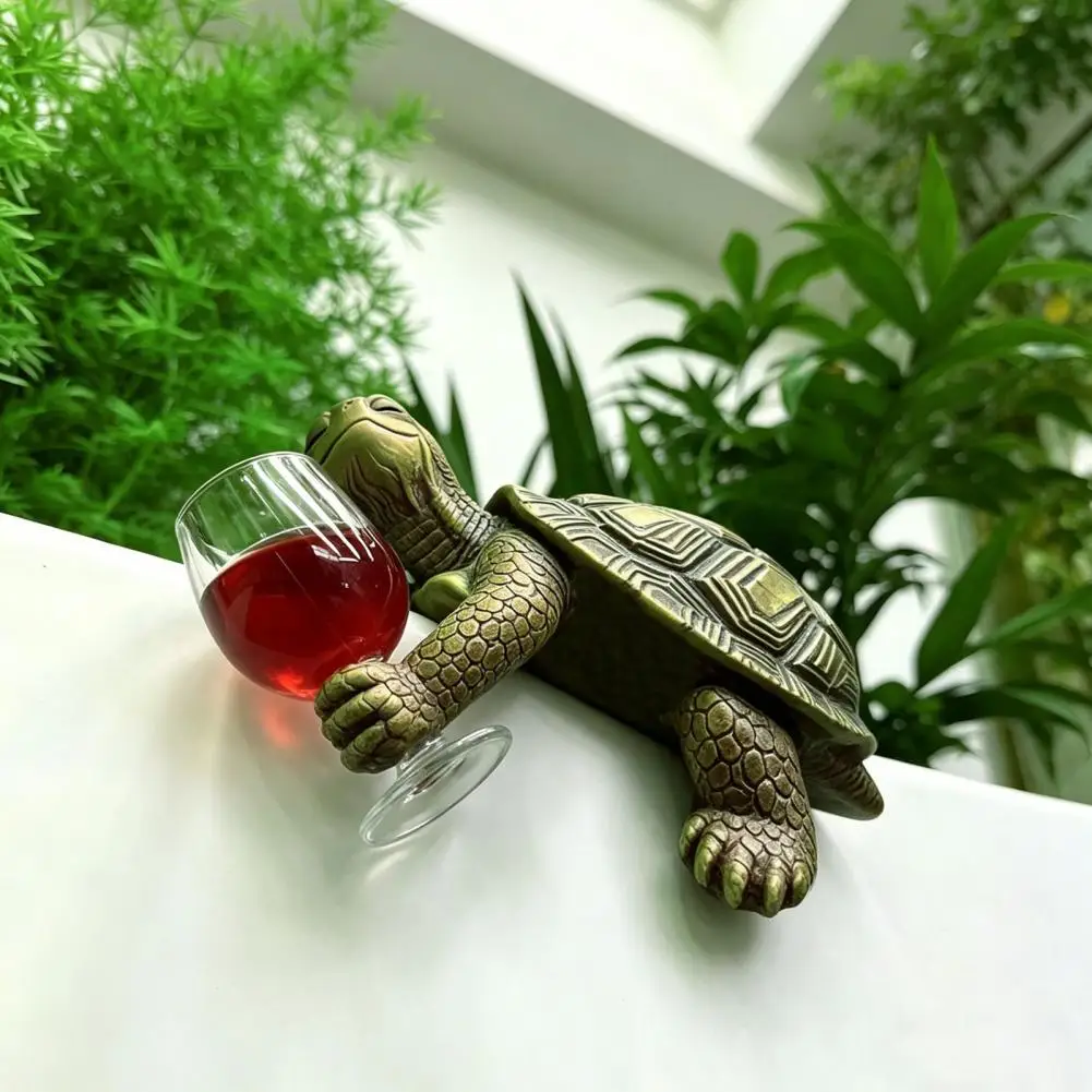 Realistic Resin Turtle Art Turtle Statue for Flowerpot Wine Drinking Turtle Figurine Resin Plant Pot Hanger Flowerpot for Home