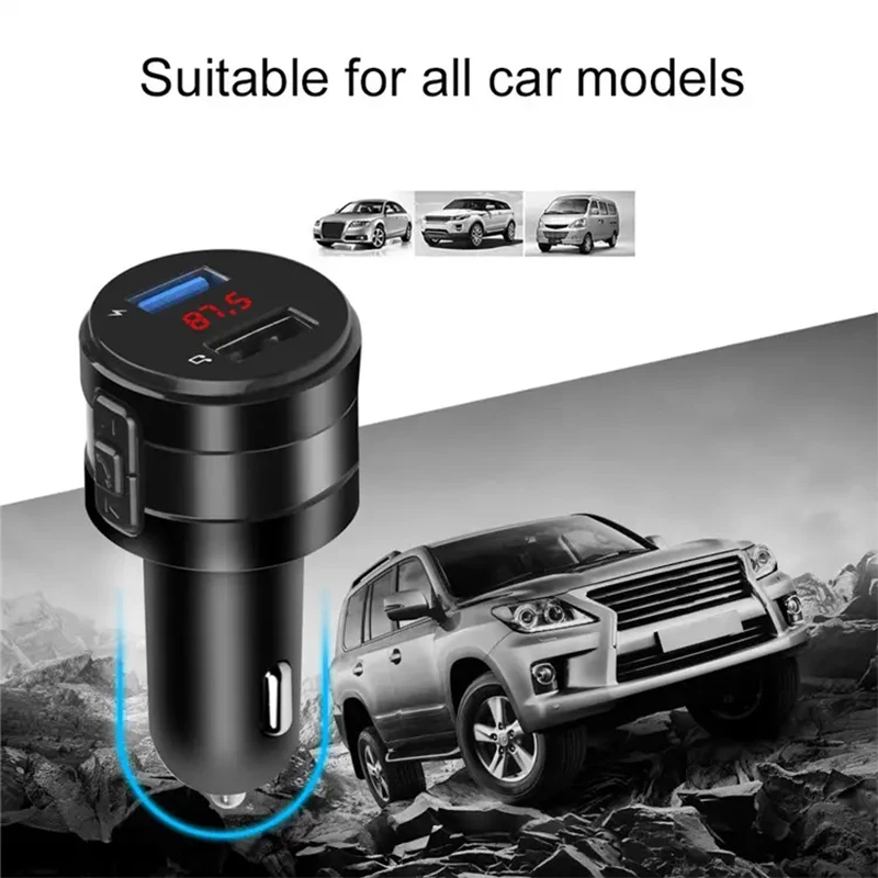 LED Dual Ports Car Charger Car Kit Handsfree FM Transmitter MP3 Player Wireless Car Player With Charging Function