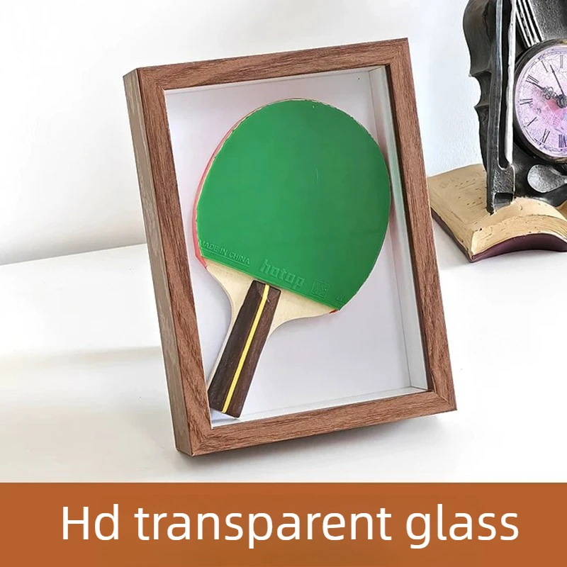 Table Tennis Rackets Display Frame 7 Inch Ping Pong Paddle Box Dust-proof Wall Mounted Signature Picture Frames Desktop Ornament