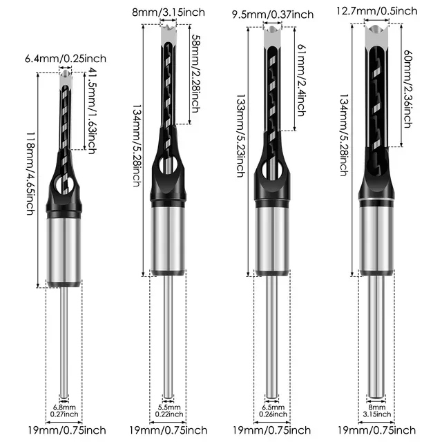 Imagem -04 - Square Hole Drill Bit Adapter Mortise Tenon Joint Drill Location Tool For Woodworking Móveis