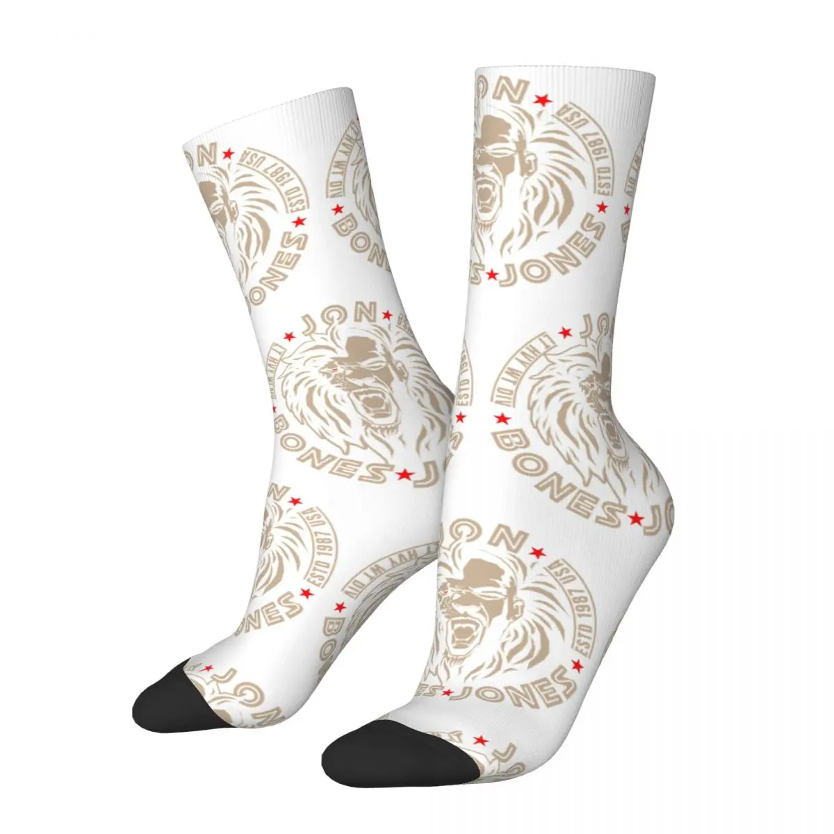 

Jon Bones Jones Lion Face Socks All Season Long Socks Accessories for Man's Woman's Gifts