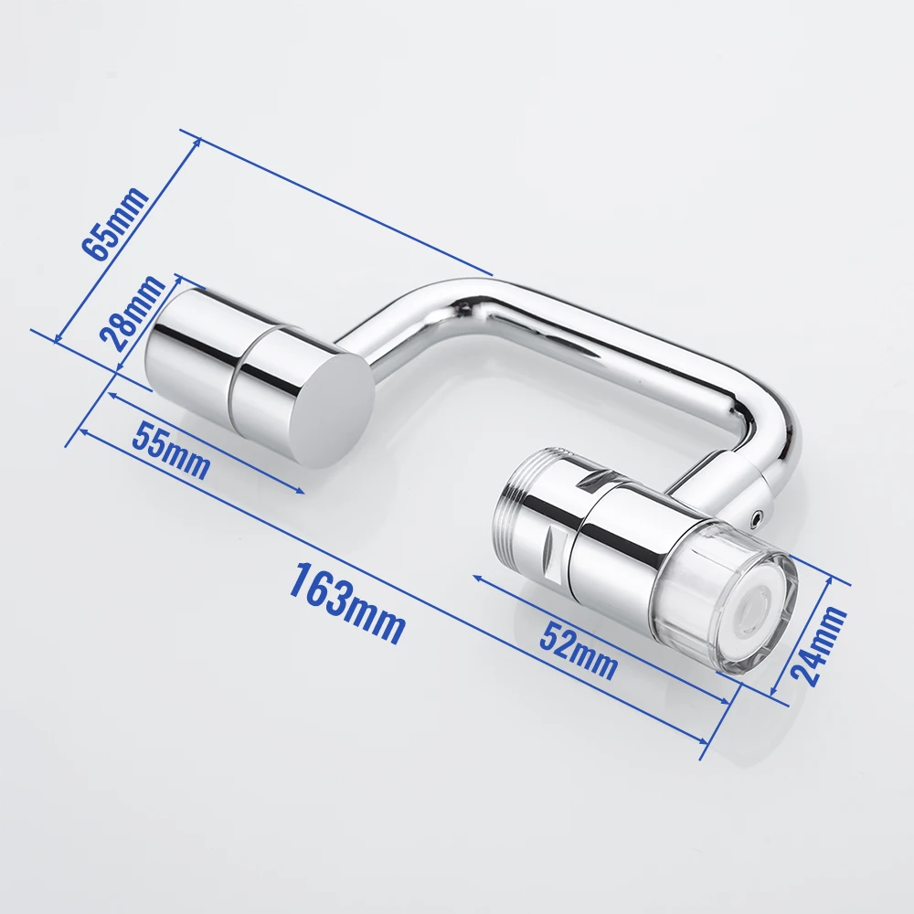 New Universal 1080° Rotation Extender Faucet Aerator Plastic Splash Filter Kitchen Washbasin Faucets Bubbler Nozzle Robotic Arm