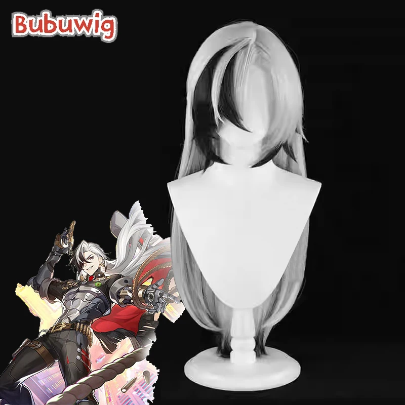 

Bubuwig Synthetic Hair Boothill Cosplay Wigs Honkai: Star Rail Boothill 80cm Long Straight White Mixed Black Wig Heat Resistant