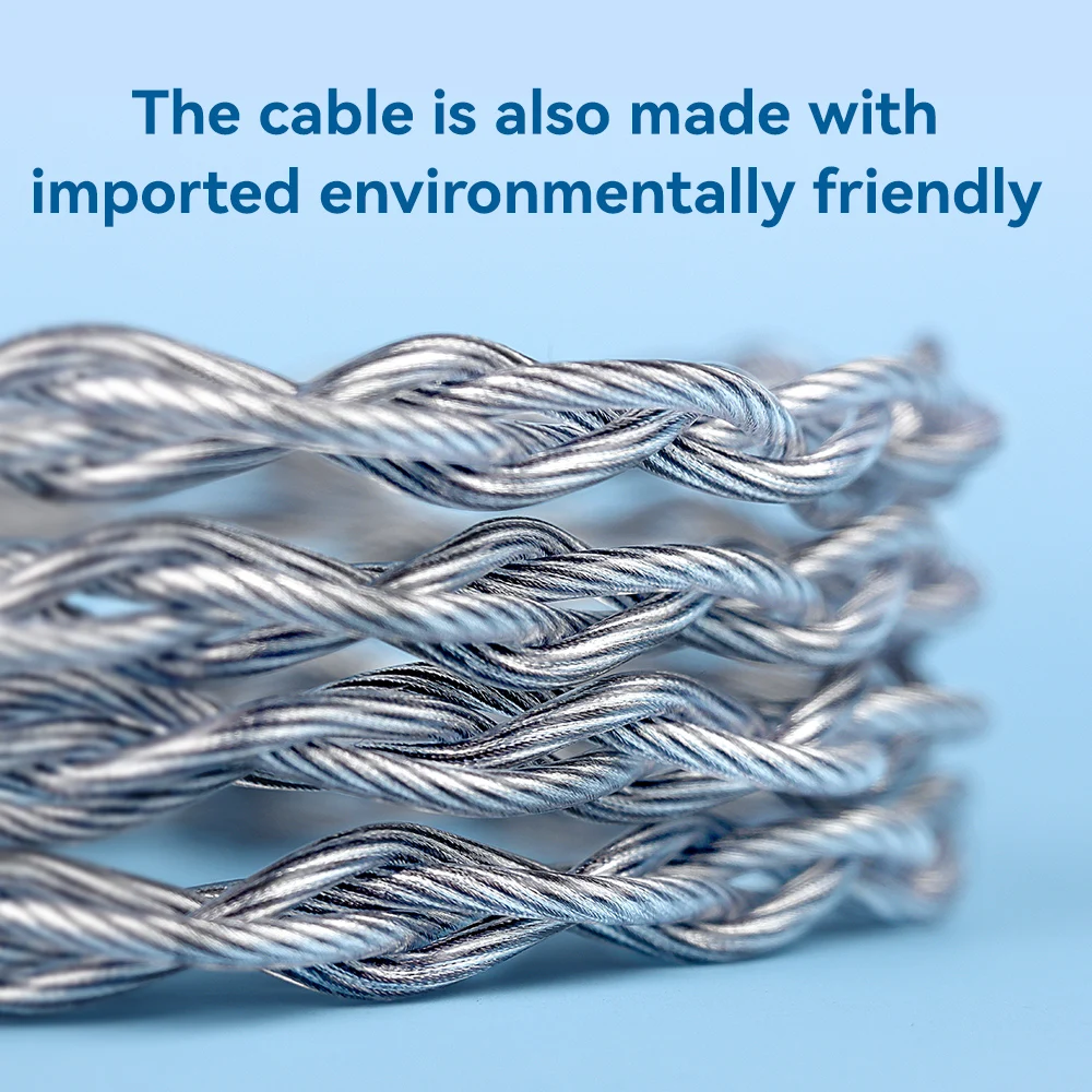 TRN-Cabo Conector de Áudio Jack Substituível, Cobre-Prata, Cabo Intercambiável Misto, 4.4mm, 3.5mm, Mic, Sea Series, Atualização