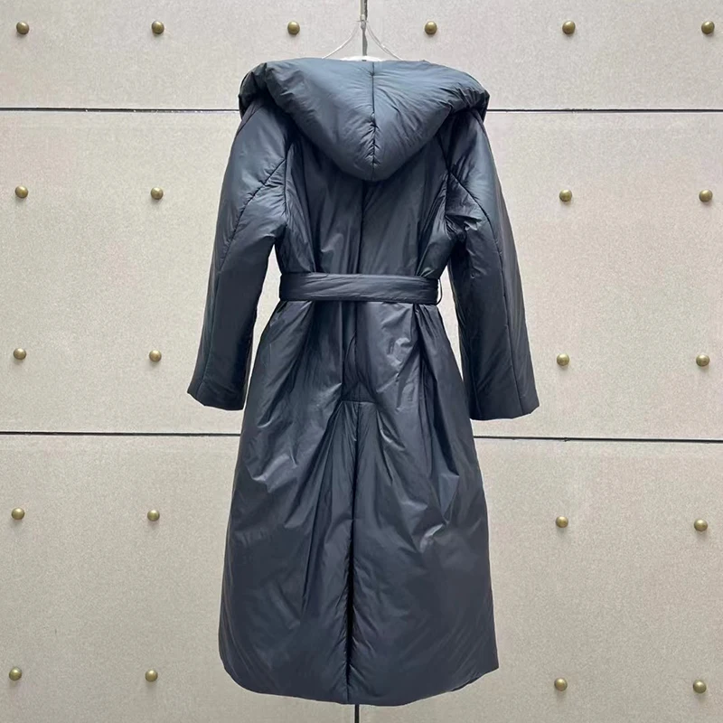 Women\'s Plus Cotton Coat, Lacing Waist Long Cotton Jacket, Fashion Warm Jacket Coat, High Quality, Winter, New, 2024, y2k