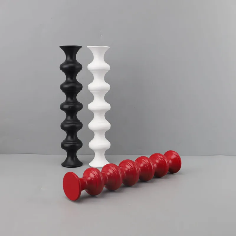 Simple Cylindrical Resin Candle Holder Ornament, Wedding Centerpieces for Tables，home Decor ，Red, Black, White， Candle Holder