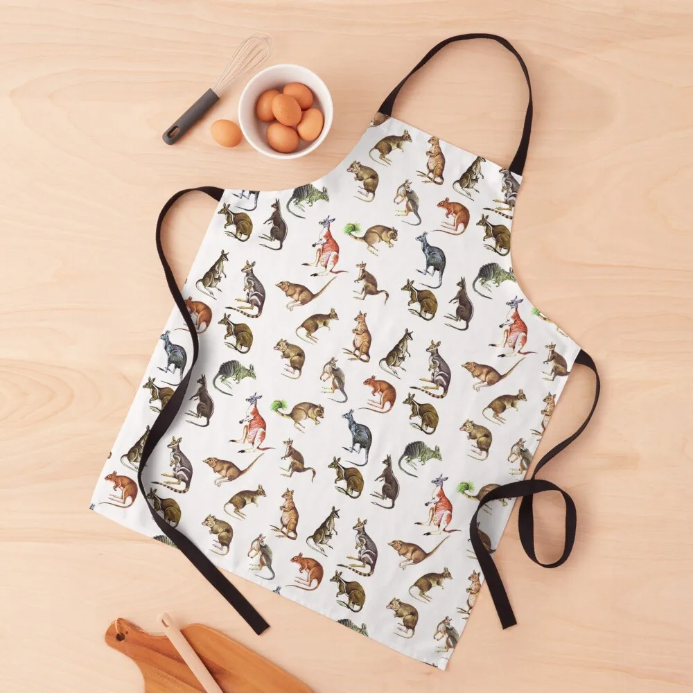 

Australian kangaroos illustration pattern Apron Aprons Kitchen Cooking Apron Women'S Dresses