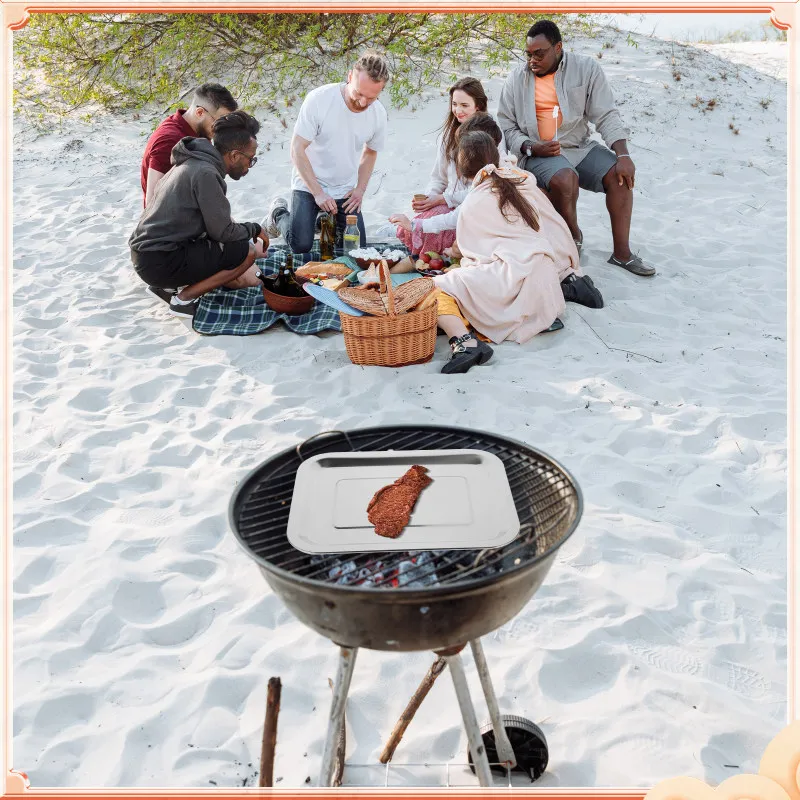 

Stainless Steel Food Plate Salad Side Dish Tray Oven Pan Household Baking Barbecue Grilling Platter Polished Serving