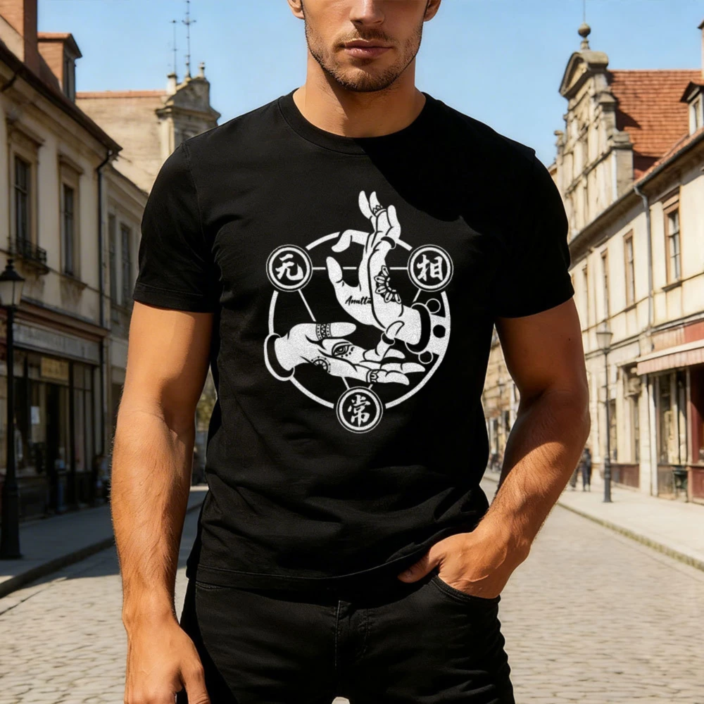 Buddhism Mudra T-Shirt Unisex Summer Tops Short Sleeved Clothes Round Neck Loose T Shirt Harajuku Style Clothes Tops