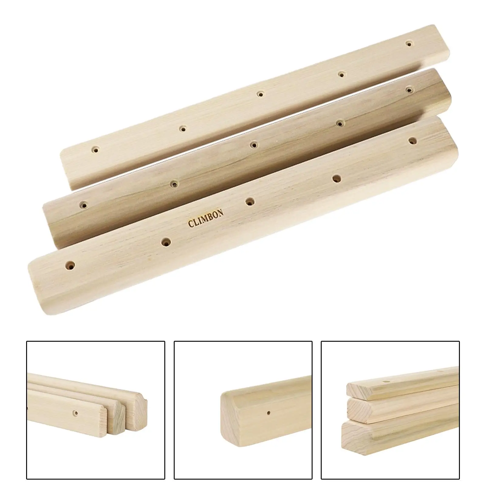 3Pcs Wooden Rock Climbing Holds Set Grip Strength Climbing Training Board