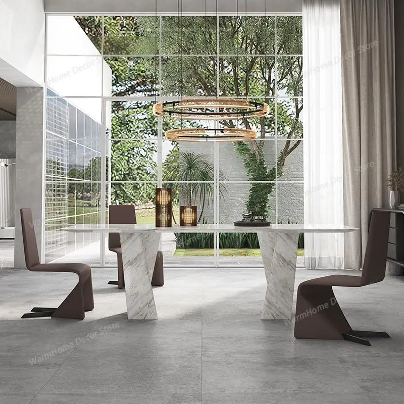 

"Architectural Italian Marble Table - Avant-Garde Rectangular Design, Custom Luxury Minimalist Statement Piece"