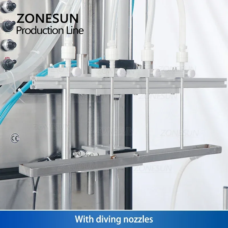 ZONESUN ZS-FAL180X4 Автоматическая производственная линия для наполнения жидкостью, укупорочная этикетировочная машина, разбрызгиватель бутылок, магнитный насос