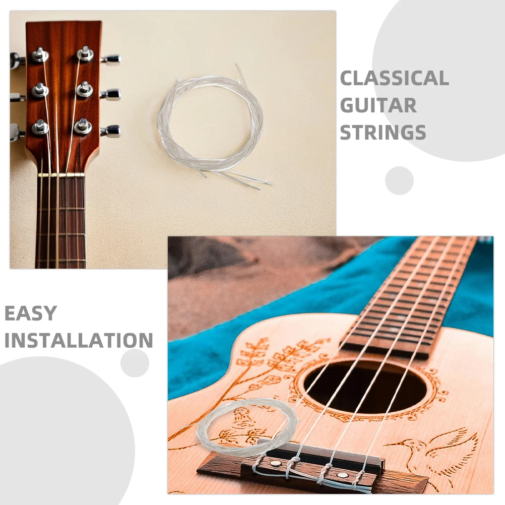 2 juegos de cuerdas de guitarra clásica, nailon plateado, tono claro y brillante, cuerdas de guitarra eléctrica de rendimiento profesional