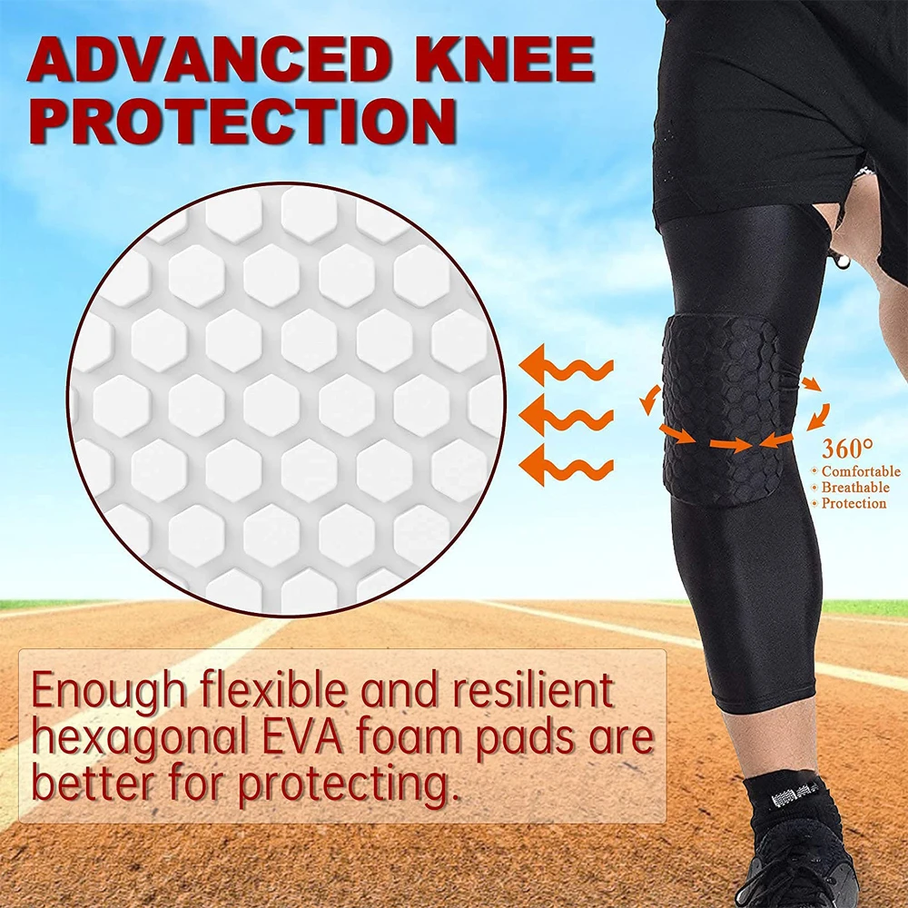 1PC Sports Safety Knee Pad Anti-collision Ventilation Volleyball Basketball Kneepad Compression Socks Knee Honeycomb Wraps Brace