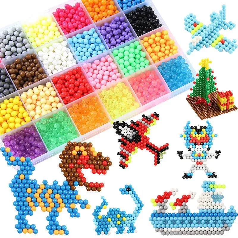 36-kolorowe koraliki uzupełniające Puzzle Crystal DIY Zestaw koralików w sprayu wodnym Piłka Hobby Gry 3D Ręcznie robione magiczne zabawki dla dzieci