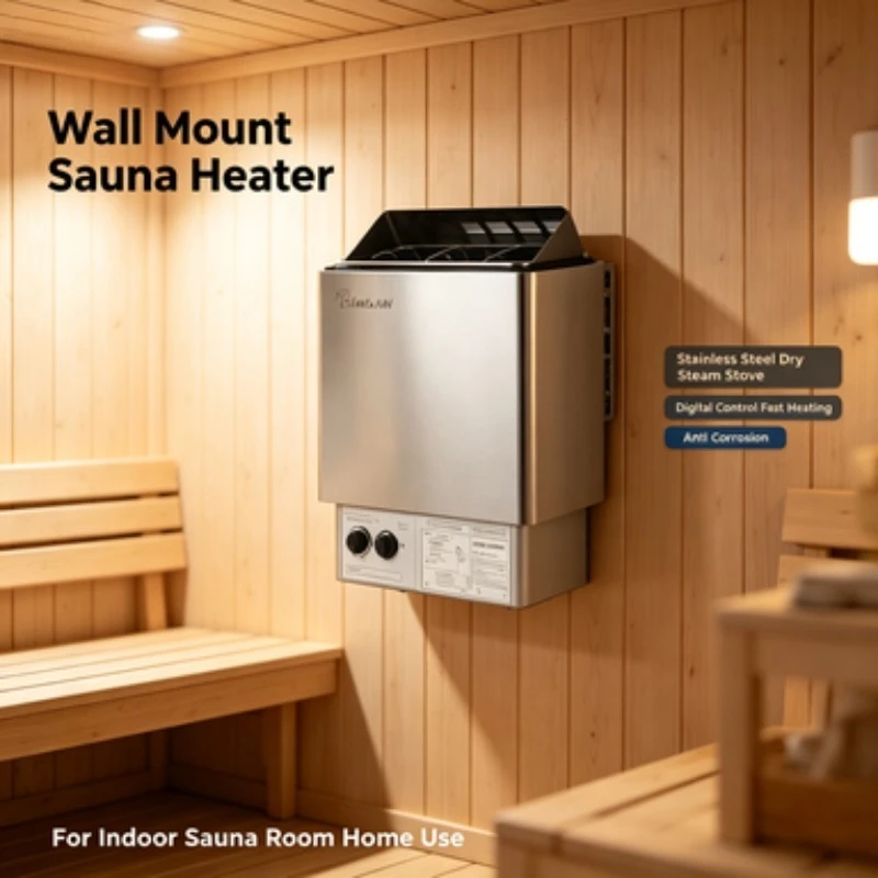 Wall Mount Sauna Heater Stainless Steel Dry Steam Stove Digital Control Heating Equipment For Indoor Sauna Room Home Use 380V