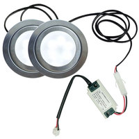 1-Set 2x 68mm Range Hood Light Bulb 1x 100-240V LED Driver 2x Cables Smoke Extractor Light for 2 1/2in Hole White 6000K