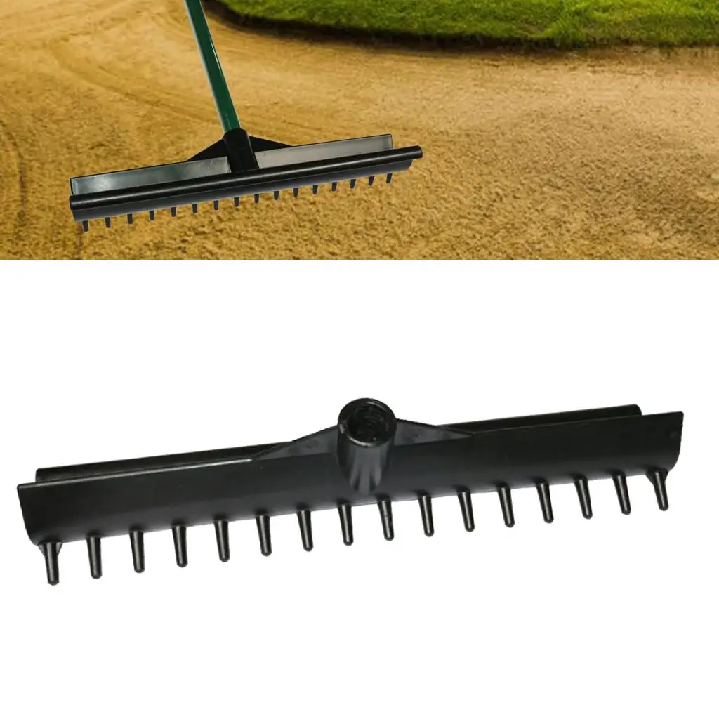 Personal Golf Sand Bunker Rake Head Standard Professional Sand Trap Pitch Garden Leaves Landscape Raking Tools Kits Black