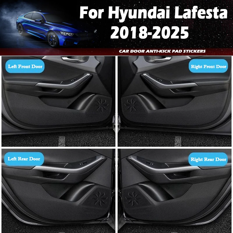 For Hyundai Lafesta 2018-2023 2024 2025 Car Door Anti Kick Pad Auto Glove Box Under Dashboard Side Edge Film Protector Stickers